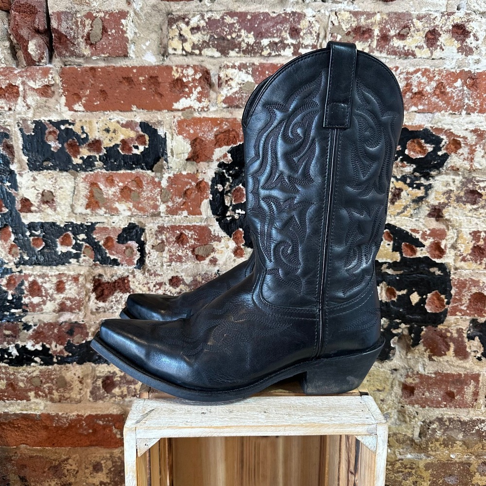 Laredo Hawk 6860 Men's 9.5EW Extra Wide Black Cowboy Western Boots